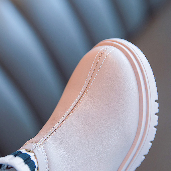 Ежедневни детски боти за момичета от еко кожа с цип