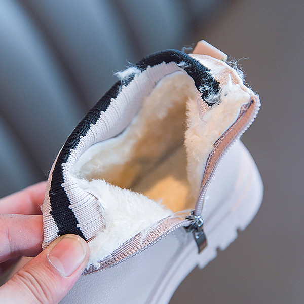 Ежедневни детски боти за момичета от еко кожа с цип