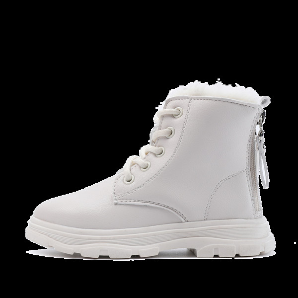 Детски кожени боти тип кубинки с топла подплата