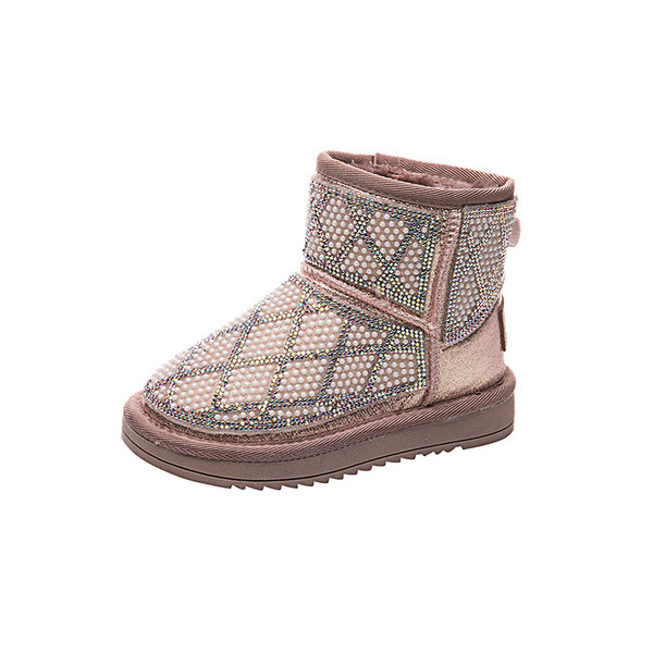 Šiuolaikiški vaikiški batai mergaitėms lygiais padais ir akmenukais