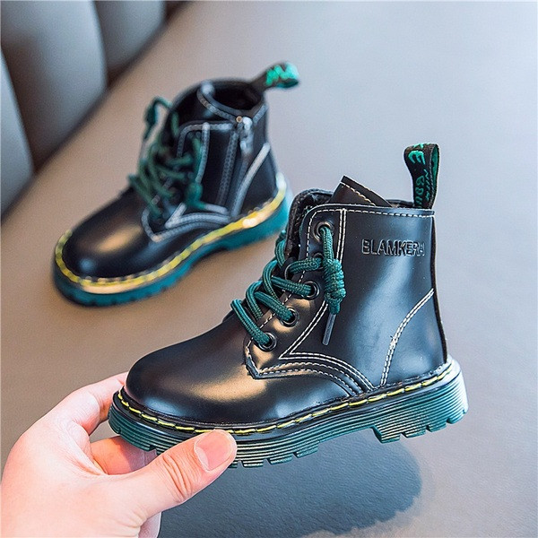 Vaikiški batai mergaitėms iš eko odos su spalvotais kaklaraiščiais