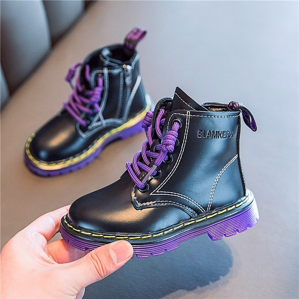 Vaikiški batai mergaitėms iš eko odos su spalvotais kaklaraiščiais