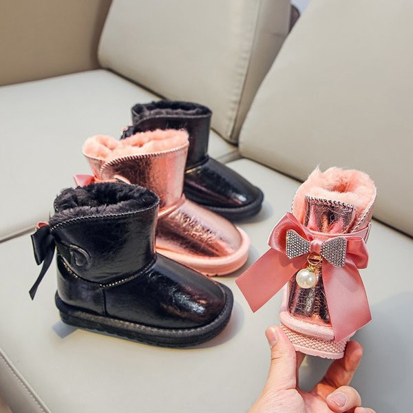 Модерни детски ботуши с панделка за момичета