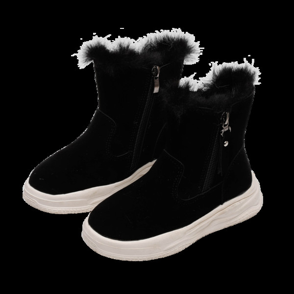 Нов модел детски ботуши с пух и цип за момичета