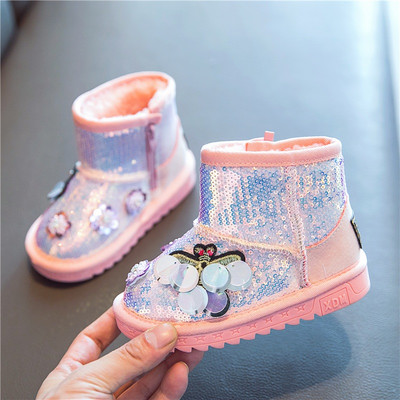 Актуални детски боти за момичета с пайети и 3D елементи