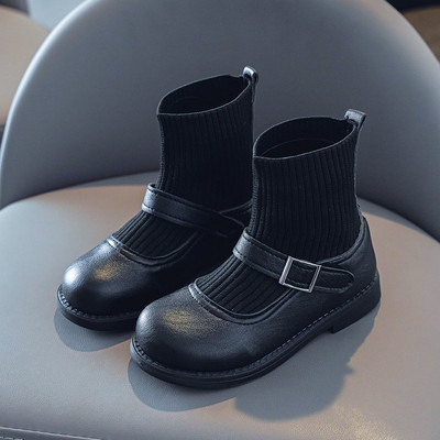 Детски боти за момиче от еко кожа и текстил