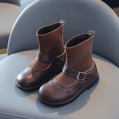 Детски боти за момиче от еко кожа и текстил