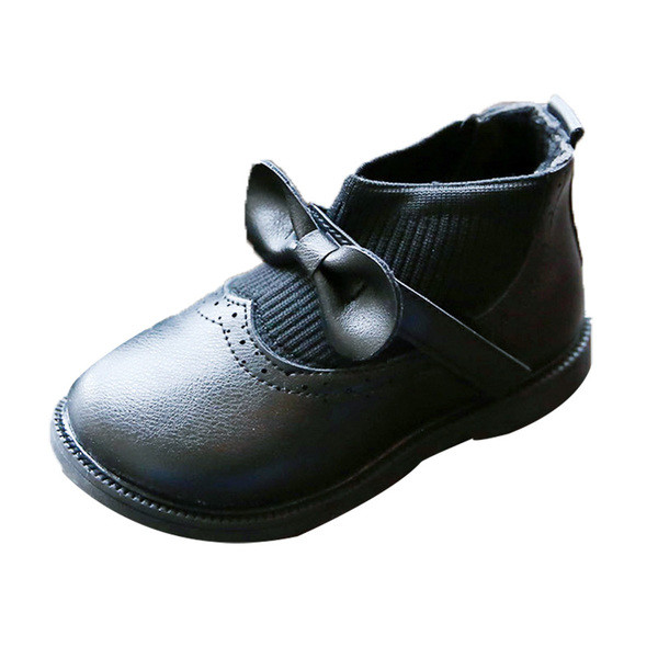 Пролетно-есенни боти от еко кожа и текстил с панделка