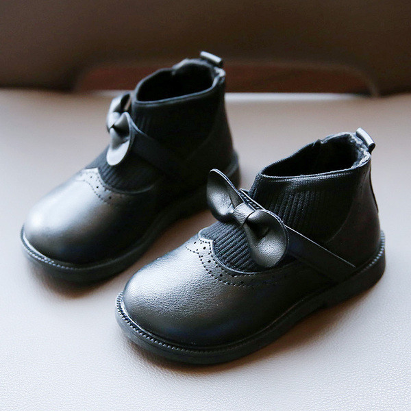 Пролетно-есенни боти от еко кожа и текстил с панделка