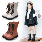 Актуални детски боти за момичета от еко кожа с връзки