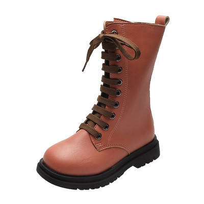 Актуални детски боти за момичета от еко кожа с връзки