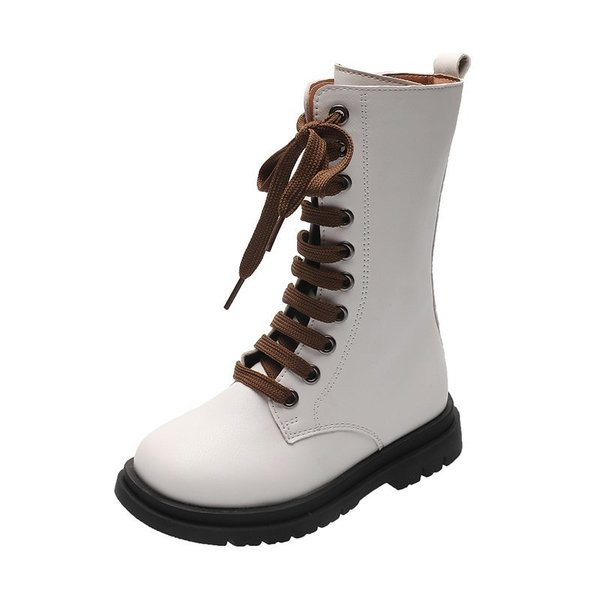 Актуални детски боти за момичета от еко кожа с връзки