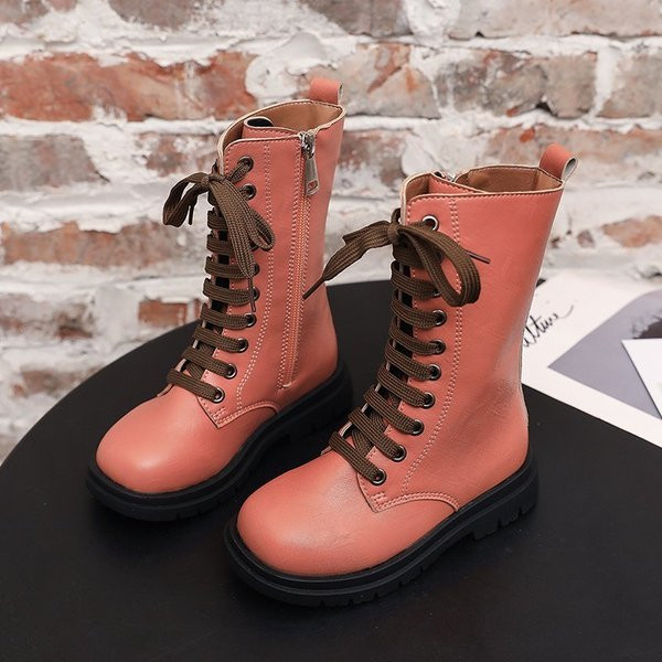 Актуални детски боти за момичета от еко кожа с връзки