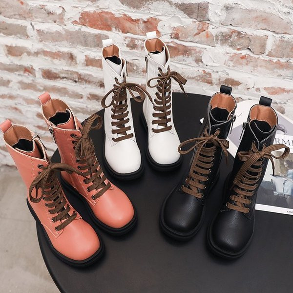 Актуални детски боти за момичета от еко кожа с връзки