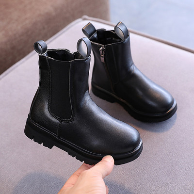 Детски ботуши от еко кожа с цип