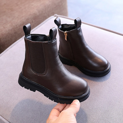 Детски ботуши от еко кожа с цип