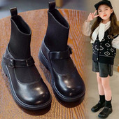 Детски зимни боти тип чорап с равна подметка