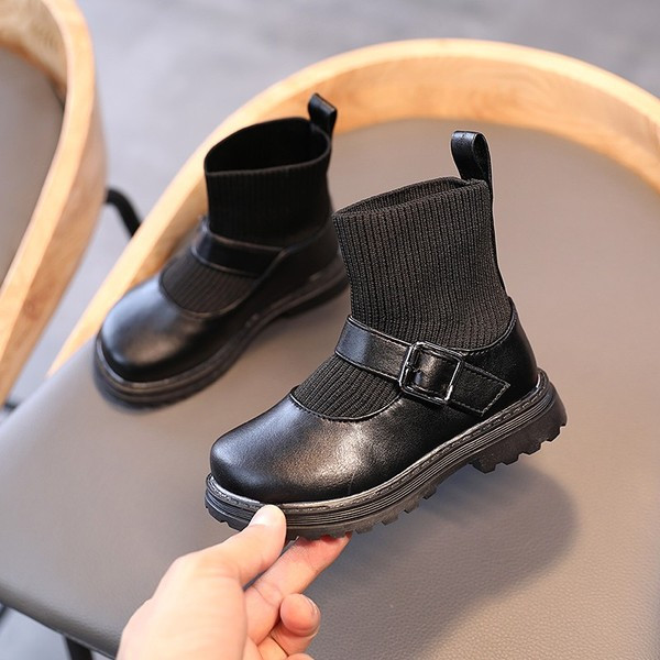 Детски зимни боти тип чорап с равна подметка 