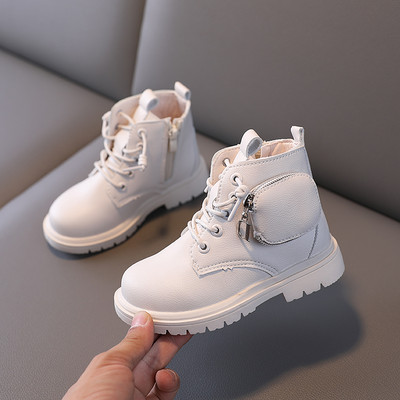 Модерни детски боти с джоб и връзки за момичета