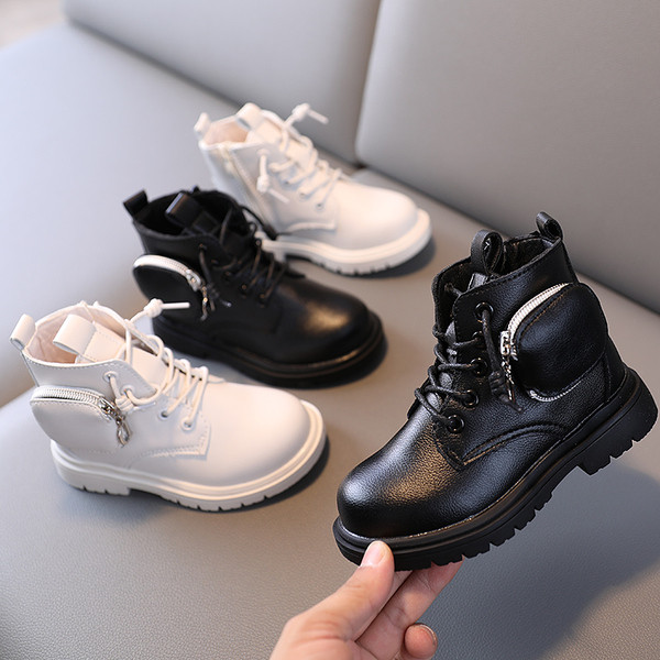 Модерни детски боти с джоб и връзки за момичета