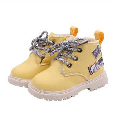 Есенни детски боти за момичета с мека подплата и връзки