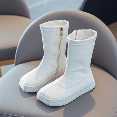 Детски ботуши от еко кожа с равна подметка