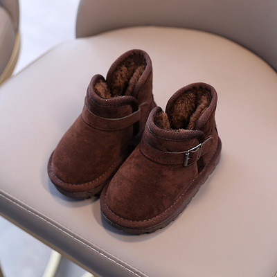 Топли детски боти за момичета с мека подплата и метална катарама