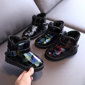 Зимни боти с камуфлажен десен и катарама