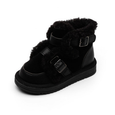 Нов модел детски боти с пух и катарами за момичета