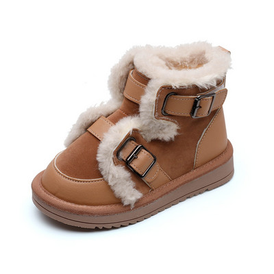 Нов модел детски боти с пух и катарами за момичета