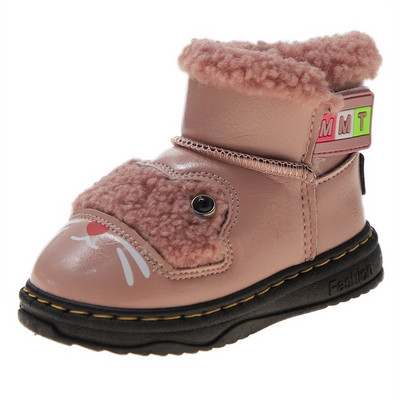 Детски боти с пух и 3D елементи за момичета