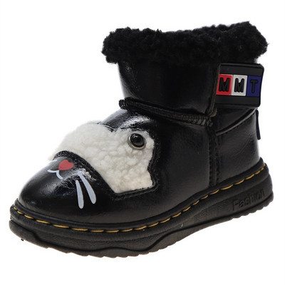 Детски боти с пух и 3D елементи за момичета