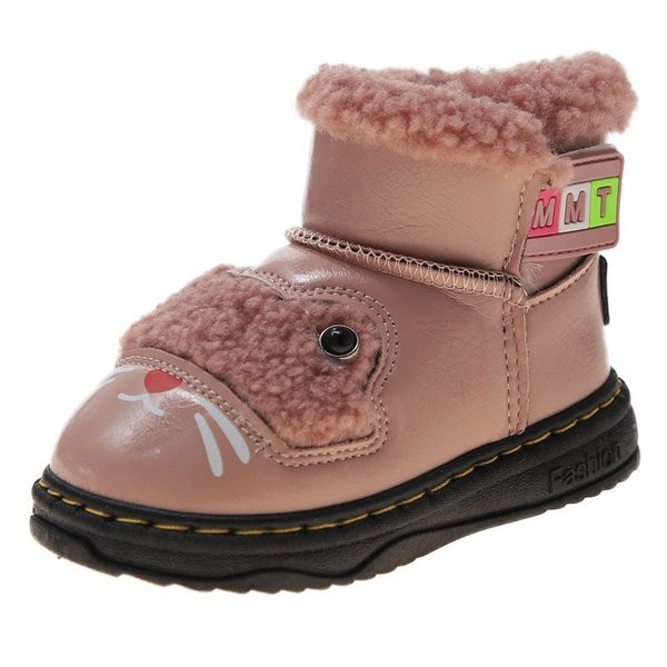 Детски боти с пух и 3D елементи за момичета