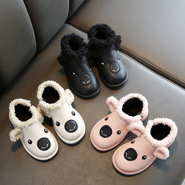 Детски боти с 3D елемент и пух - за момичета