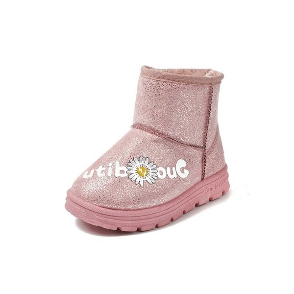 Модерни детски лъскави ботуши с надпис 