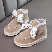 Есенни детски боти за момичета с мека подплата и панделка