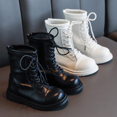 Детски ботуши от еко кожа с връзки подходящи за момичета