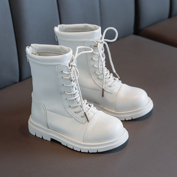 Детски ботуши от еко кожа с връзки подходящи за момичета