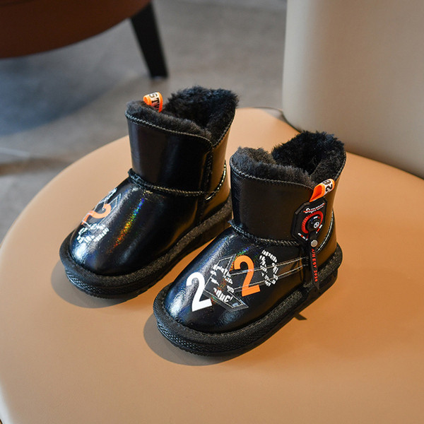 Детски боти за момичета от еко кожа с мека подплата и надпис