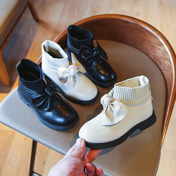 Модерни детски боти с панделка за момичета