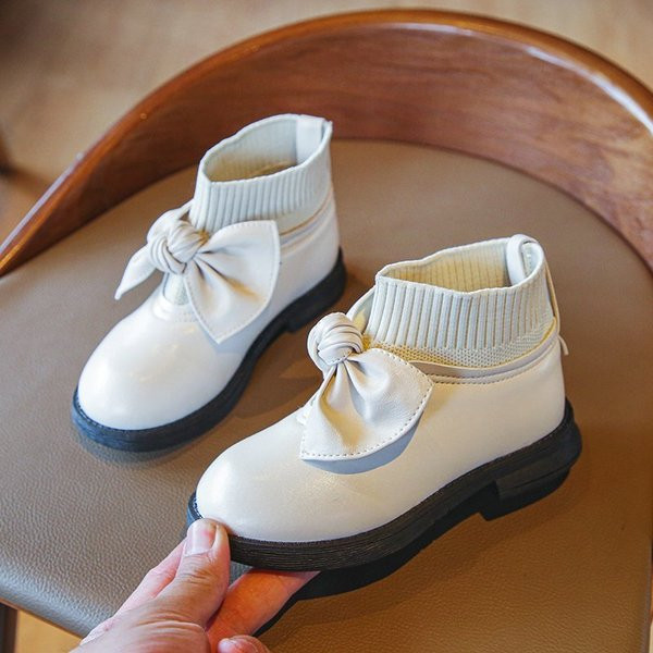 Модерни детски боти с панделка за момичета
