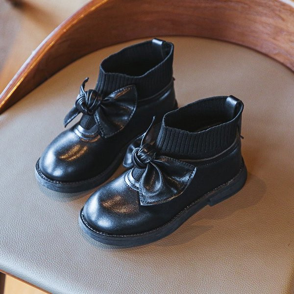 Модерни детски боти с панделка за момичета