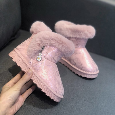 Ежедневни детски ботуши с пух за момичета