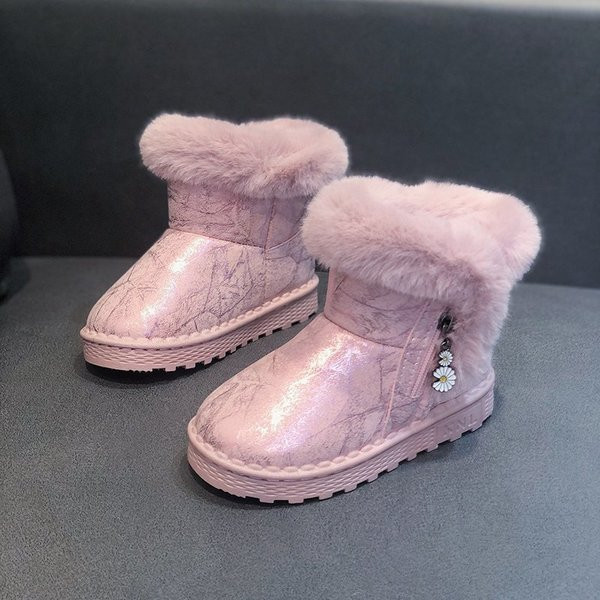 Ежедневни детски ботуши с пух за момичета