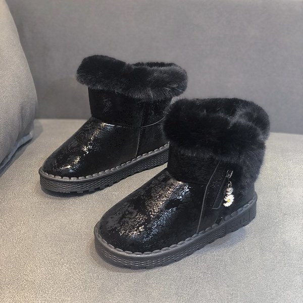 Ежедневни детски ботуши с пух за момичета