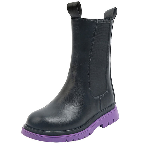 Детски ботуши в черен цвят от еко кожа 