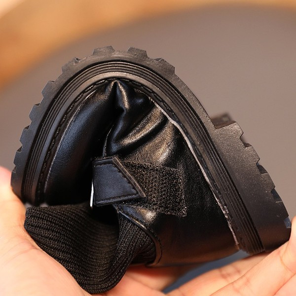 Детски боти тип чорап от еко кожа и текстил