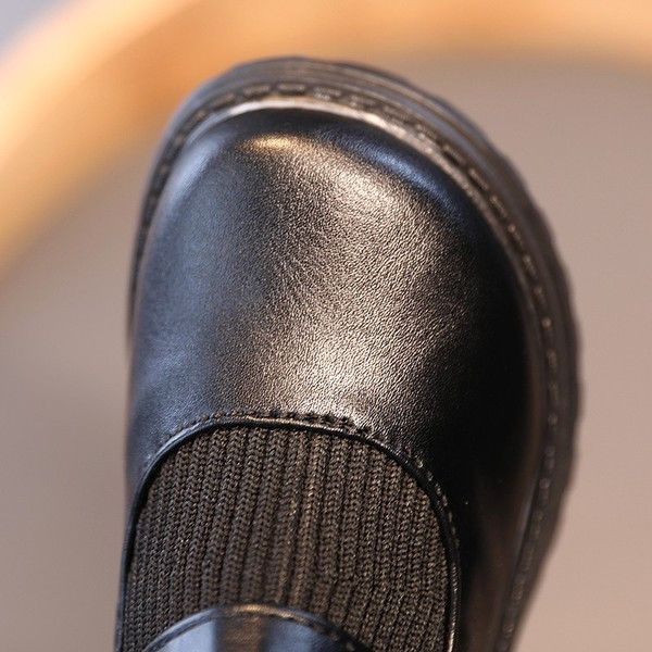 Детски боти тип чорап от еко кожа и текстил