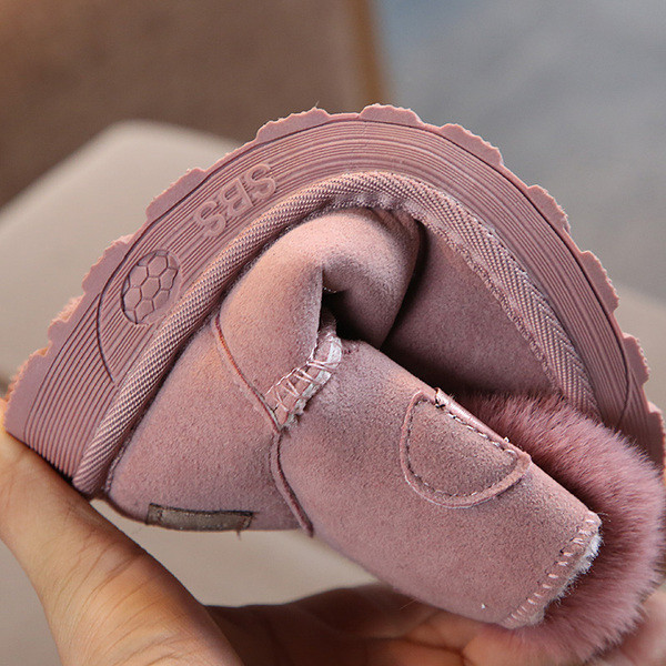 Casual παιδικές μπότες για κορίτσια με γούνα και επίπεδη σόλα