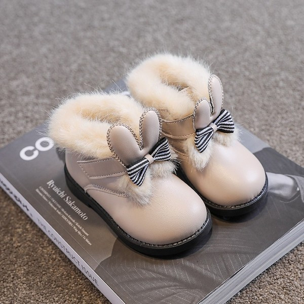 Παιδικές μπότες από οικολογικό δέρμα με κορδόνι και κορδέλα για κορίτσια